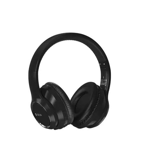 Devia - Kintone Foldable On-Ear Wireless Bluetooth Headphones Black