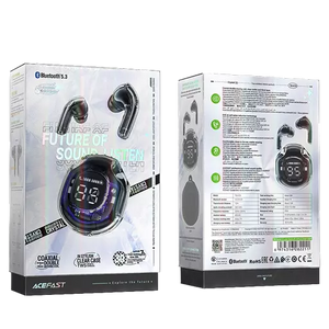 Acefast T8 - Digital Display True Wireless Earbuds & Charging Case Bright Black