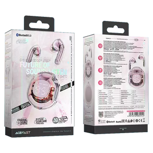 Acefast T8 - Digital Display True Wireless Earbuds & Charging Case Lotus Pink