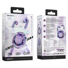 Load image into Gallery viewer, Acefast T8 - Digital Display True Wireless Earbuds &amp; Charging Case Purple Alfalfa
