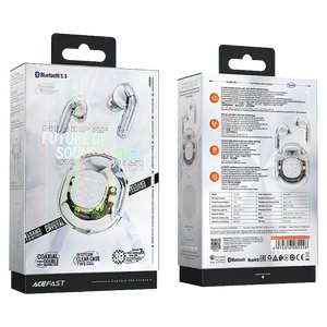 Acefast T8 - Digital Display True Wireless Earbuds & Charging Case White Moon