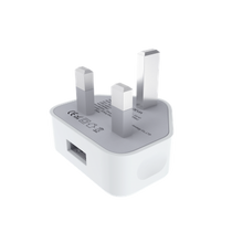 Load image into Gallery viewer, Devia 5W Smart Charge Single USB 3-Pin UK Charging Plug White - Bedfordshire Phone Sales