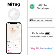 Load image into Gallery viewer, MiLi MiTag Tracker Pack of 3 Apple Approved Find My Item Finder &amp; PU Leather Keyring White - Bedfordshire Phone Sales