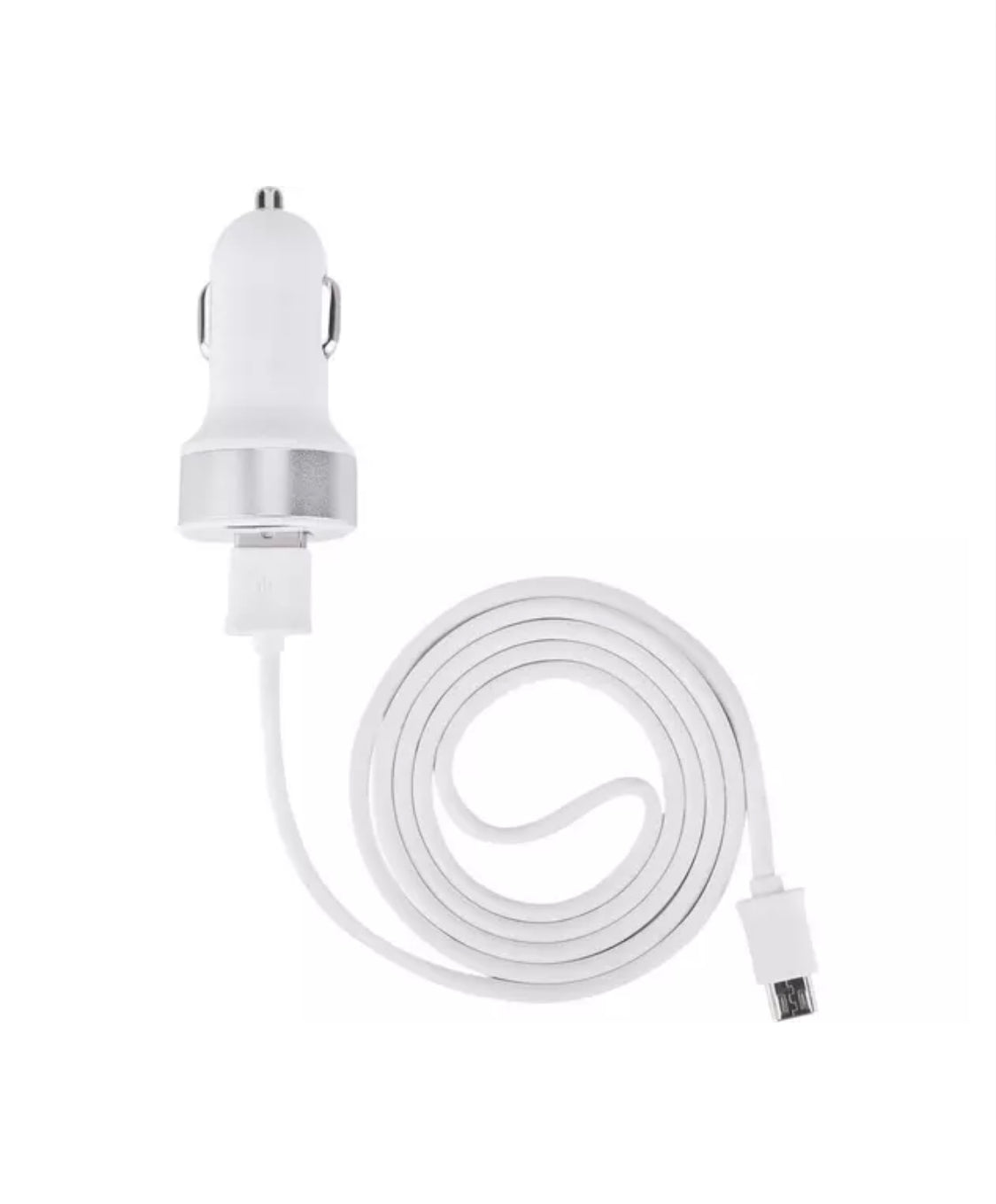 Devia Dual USB Port Car Adapter & 1m MicroUSB Cable White - Bedfordshire Phone Sales