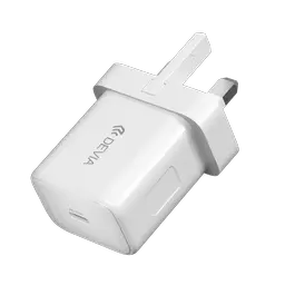 Devia 30W USB-C UK Charging Plug & 1.2m USB-C to USB-C Cable White