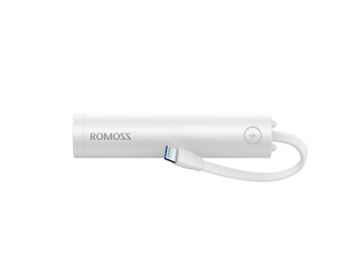 Romoss 2,000mAh Pocket Bar Powerbank & Integrated Lightning Cable (For Apple Devices Only)