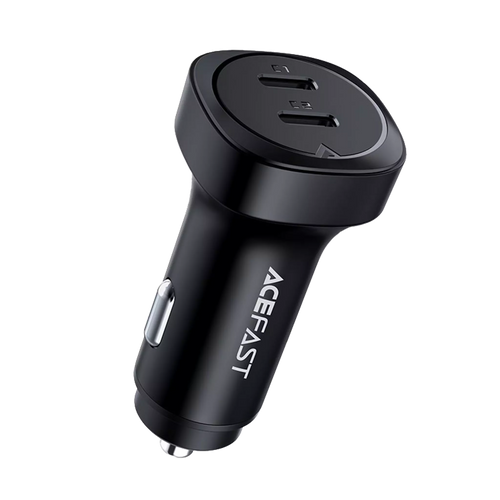 Acefast 72W Dual USB-C Metal Car Charger Black