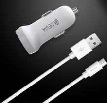 Load image into Gallery viewer, Devia Dual USB Port Car Adapter &amp; 1m MicroUSB Cable White - Bedfordshire Phone Sales