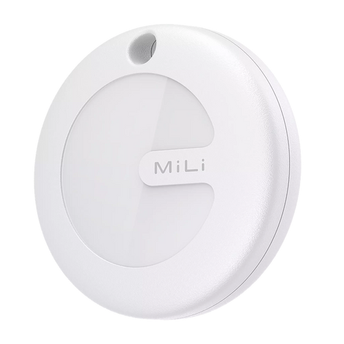MiLi MiTag Tracker Apple Approved Find My Item Finder & PU Leather Keyring White