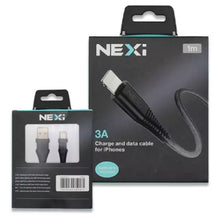 Load image into Gallery viewer, NEXi Braided Nylon USB-A to Lightning Cable 1 Meter Black