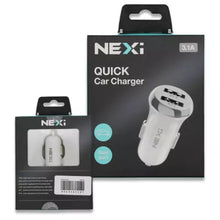 Load image into Gallery viewer, NEXi Dual Port Standard Charging Car Charger 3.1A White