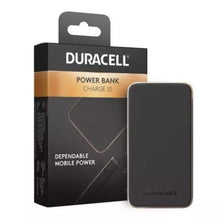 Load image into Gallery viewer, Duracell 10,000mAh Portable Powerbank Charger 18W Fast Charging Black