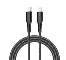 Load image into Gallery viewer, NEXi 20W Fast Charging Braided Nylon USB-C to Lightning Cable 1 Meter Black