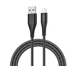 NEXi Braided Nylon USB-A to Lightning Cable 1 Meter Black