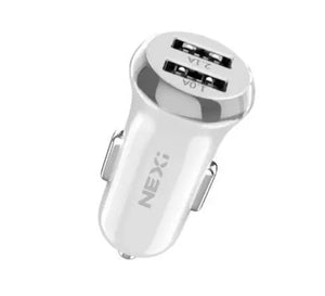 NEXi Dual Port Standard Charging Car Charger 3.1A White