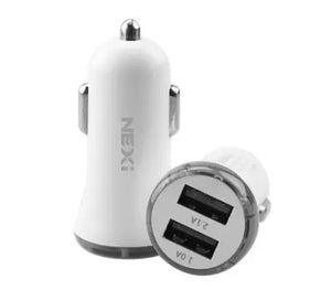 NEXi Dual Port Standard Charging Car Charger 3.1A White
