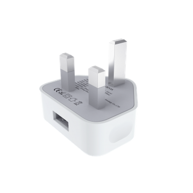 Devia 5W Smart Charge Single USB 3-Pin UK Charging Plug White