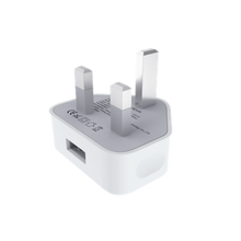 Load image into Gallery viewer, Devia 5W Smart Charge Single USB 3-Pin UK Charging Plug White